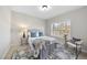 Cozy bedroom featuring a patterned rug and a comfortable bed with natural light from the window at 1104 Fanning Dr, Wake Forest, NC 27587
