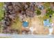 Overhead shot of house with a gray roof and a large backyard at 12491 Buffalo Rd, Archer Lodge, NC 27527