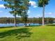 Backyard with a dock for water access at 309 Shoreline Dr, Princeton, NC 27569