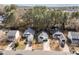 Neighborhood aerial view showcasing well-maintained homes with mature trees and manicured lawns at 312 Homestead Park Dr, Apex, NC 27502
