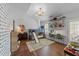 Playful bedroom with a bunk bed, slide, and toys at 3124 Elm Tree Ln, Raleigh, NC 27614