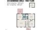 Layout of the first floor showing the Gathering room, bedrooms, laundry, and deck at 325 Bainbridge Cir, Garner, NC 27529