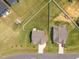 An aerial shot highlighting the lot size and layout in this residential neighborhood at 350 Arlie Ln, Lillington, NC 27546