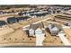 Aerial view of neighborhood homes featuring white privacy fences and spacious lots in a serene neighborhood at 350 Arlie Ln, Lillington, NC 27546
