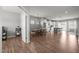 Open-concept kitchen and dining area with stainless steel appliances at 350 Arlie Ln, Lillington, NC 27546