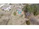 Overhead view of home with an above-ground pool and large backyard, set back from the road for privacy at 64 Old Barn Way, Wendell, NC 27591