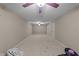 Spacious bonus room features neutral carpet, fan, and ample space for versatile use, great for entertaining at 64 Old Barn Way, Wendell, NC 27591