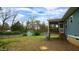 Spacious backyard with a screened-in porch, storage shed, and mature trees at 100 E Delafield Ave, Durham, NC 27704
