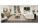 Bright living room features stylish furniture, large windows, and a neutral color palette at 1013 Regalia Rd # 28, Durham, NC 27713