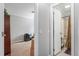 Hallway providing access to a bathroom and study or bedroom at 129 Shawnee Dr, Louisburg, NC 27549