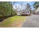 Landscaped backyard featuring a wooden deck and a well-maintained lawn at 1304 N Duke St, Durham, NC 27701
