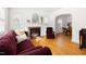 Cozy living room showcasing a fireplace and hardwood flooring at 1304 N Duke St, Durham, NC 27701
