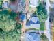 Aerial view of neighborhood and backyard, showing lot size and layout at 229 Short St, Wendell, NC 27591