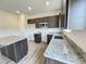 Modern kitchen features granite countertops, island, stainless microwave, and stylish cabinets at 253 Deodora Ln, Cameron, NC 28326