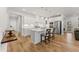 This spacious kitchen has an island with seating and overlooks the stainless steel appliances at 33 Song Breeze Cir, Angier, NC 27501