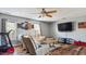 Cozy living room features wood floors, ceiling fan, and comfortable seating at 424 Crystal Spring Dr, Sanford, NC 27332
