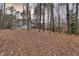 Spacious backyard featuring a lawn covered in leaves and mature trees offering privacy at 48 Margaret Pl, Chapel Hill, NC 27516