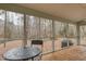 Inviting screened porch showcasing ample space and serene views of the surrounding nature at 48 Margaret Pl, Chapel Hill, NC 27516
