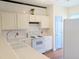 Well-lit kitchen with white cabinets, stylish backsplash, and functional layout at 5321 Cog Hill Ct, Raleigh, NC 27604