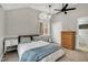 Bright bedroom features vaulted ceilings, natural light, and neutral decor at 7214 Southern Trl, Chapel Hill, NC 27516