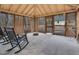 Cozy shed interior with rocking chairs at 7214 Southern Trl, Chapel Hill, NC 27516