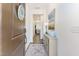 Inviting foyer with an entryway table, a rug, and view into the living room at 94 Paperwhite Pl, Clayton, NC 27527