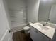 Clean bathroom with a shower-tub combo, vinyl flooring, and a vanity at 11844 Ayshire Dr, Middlesex, NC 27557