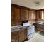 Functional kitchen space, ready for upgrades, with an oven and ample counter space at 186 Frank Cash Rd, Timberlake, NC 27583