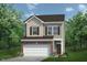 Charming two-story home with a brick-accented garage and well-maintained lawn, nestled among mature trees at 192 Bruce Dr, Dunn, NC 28334