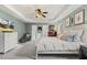 Spacious bedroom with comfortable furnishings, decor, and soft colors at 201 Timber Meadow Lk, Fuquay Varina, NC 27526