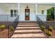 Close-up of the brick stairs leading to the front door, showcasing the home's welcoming entrance at 215 Purslane Dr, Franklinton, NC 27525