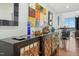 Stylish hallway with hardwood floors and designer decor at 301 Fayettville St # 2908, Raleigh, NC 27601