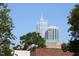 Charming downtown skyline features modern architecture framed by mature trees against a clear blue sky at 301 Fayettville St # 2908, Raleigh, NC 27601