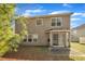 A view of the home's backyard, showing the large sliding glass door for easy access to the yard at 3100 Cynthiana Ct, Raleigh, NC 27610