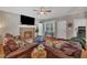 Inviting living room with stone fireplace, comfortable seating, and natural light at 811 S First St, Smithfield, NC 27577