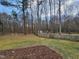 A spacious, wooded backyard features a privacy fence and natural beauty at 1025 Shellrock Dr Dr, Wake Forest, NC 27587
