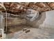 Unfinished basement space with exposed ductwork and concrete walls at 1127 W Webb Ave, Burlington, NC 27217
