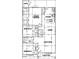 Layout showing primary bedroom, two additional bedrooms, open kitchen, dining, Gathering room, and covered porch at 2230 Amick St., Burlington, NC 27215