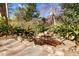 A tranquil water feature surrounded by lush greenery and natural stone borders at 3324 Thomas Rd, Raleigh, NC 27607