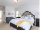 Comfortable bedroom with a cozy sitting area, featuring a plush bed and carpet flooring at 3359 Hampton Rd, Raleigh, NC 27607