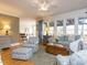 Bright living room with large windows, a comfortable sofa, and a stylish decor at 3359 Hampton Rd, Raleigh, NC 27607