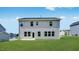 Back exterior of new home featuring a spacious yard and large windows at 631 Contento Ct, Sanford, NC 27330