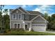 Charming two-story home with gray siding, white trim, and a well-manicured front lawn at 631 Contento Ct, Sanford, NC 27330