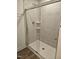 Shower featuring glass door and tile at 104 Lavender Ln, Clayton, NC 27520