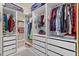Walk-in closet equipped with custom shelving, drawers, and ample hanging space at 133 Alumroot Road Rd, Holly Springs, NC 27540