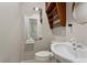 Practical half bathroom design with a functional toilet and sink at 136 Dixie Ln, Youngsville, NC 27596