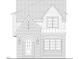Architectural drawing of a two-story house with a detailed brick facade and gable roof design at 1608 Scales St, Raleigh, NC 27608