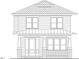 Architectural drawing shows the home's elevation with precise lines and detailing of the front porch and windows at 1608 Scales St, Raleigh, NC 27608