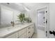 Bathroom with double sinks and shower at 2218 Woodrow St, Durham, NC 27705