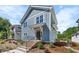 Charming two-story blue home with landscaped front yard and inviting entrance in a desirable neighborhood at 2218 Woodrow St, Durham, NC 27705